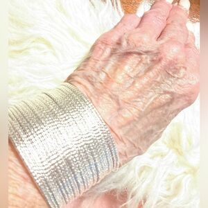 NATASHA Silver Bangle Set Bracelet. One Bracelet. Silvertone. Fashion. NWT